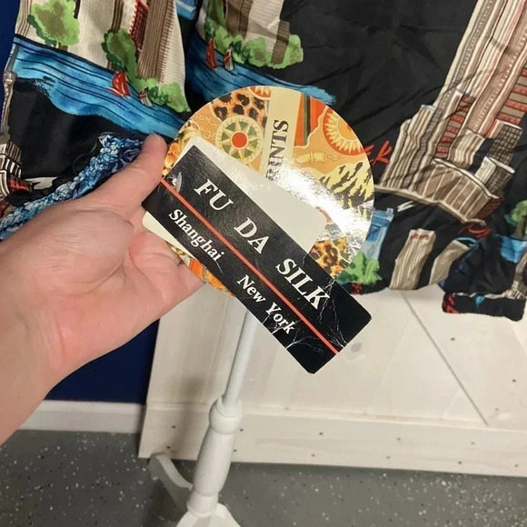 Vintage FU DA SILK New York 100% Silk Zip Up Jacket, Small - Picture 11 of 16